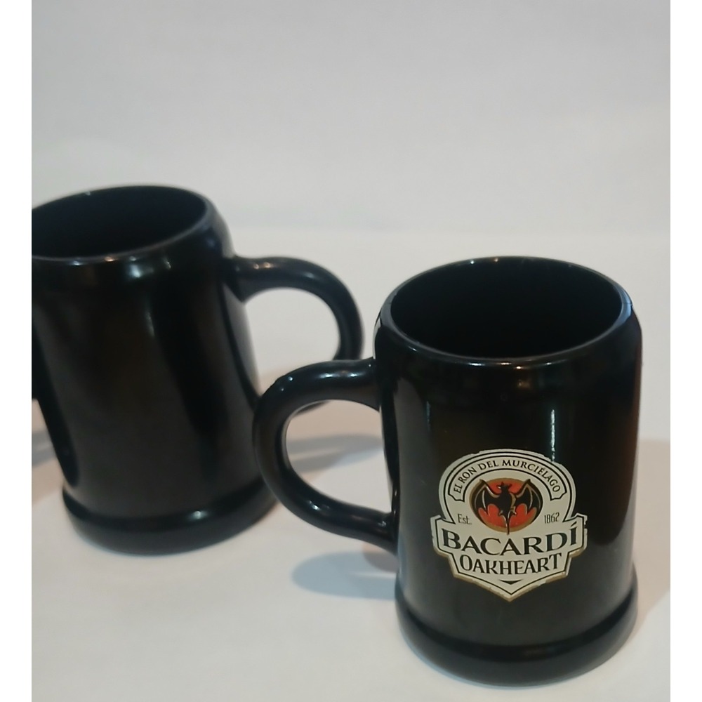 Set of 4 Bacardi Oakheart‎ Rum Miniature Mug - Shot Glasses...Plastic
